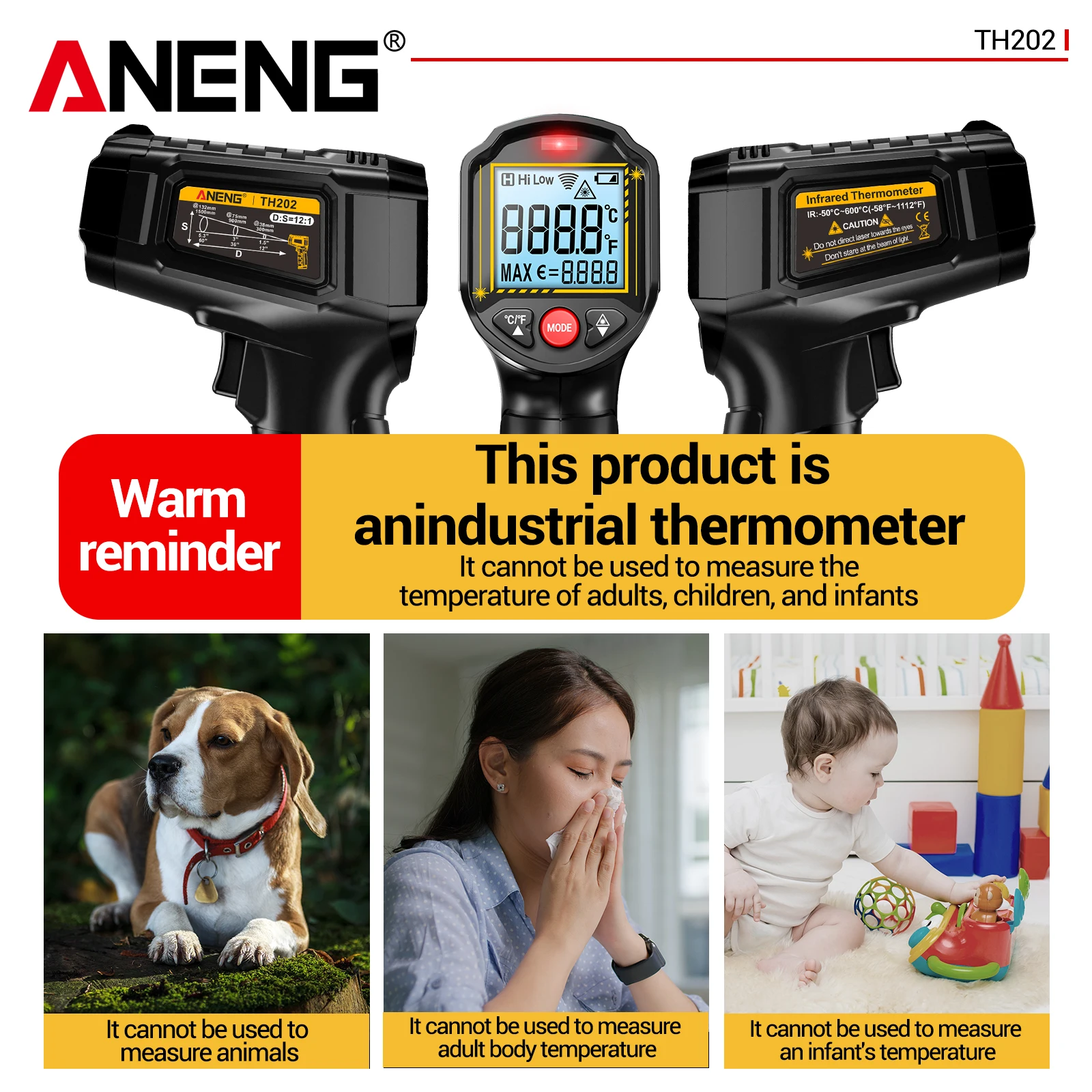 Termometr laserowy ANENG TH202 – Industrial Laser Pen recenzja i cena