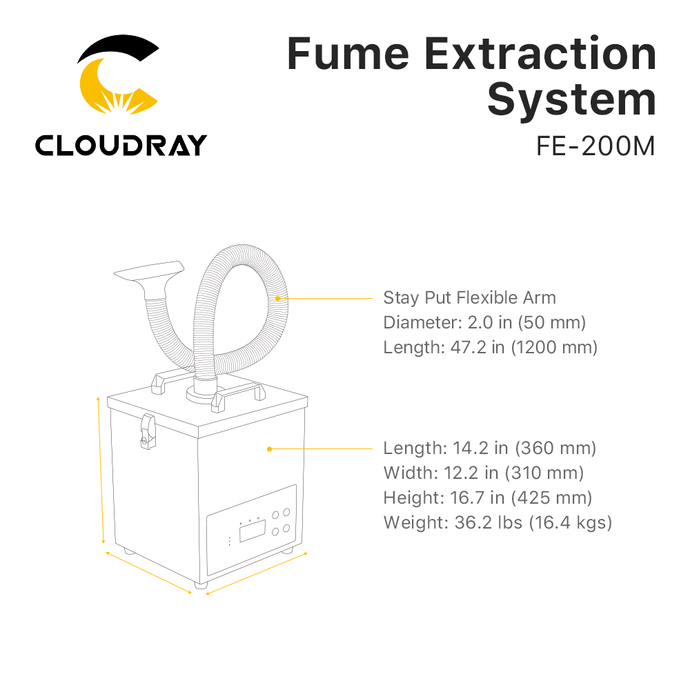 System odciągu oparów Cloudray – Fiber Laser Cutting Machine recenzja i cena